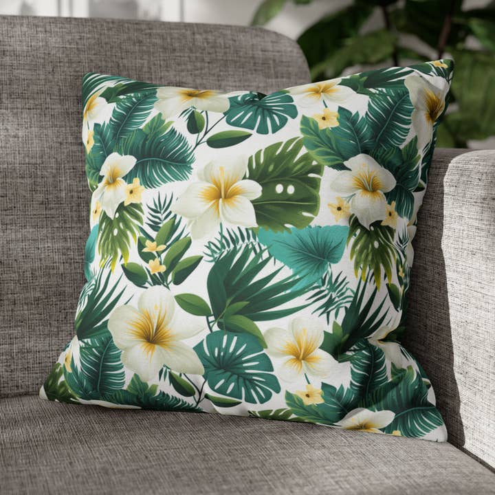 Capa de Almofada Lança de Orquídeas Brancas Tropicais por atacado de Agave Design