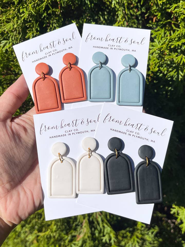 fall color everyday dangle earrings lightweight for wholesale by From Heart & Soul Clay Co.