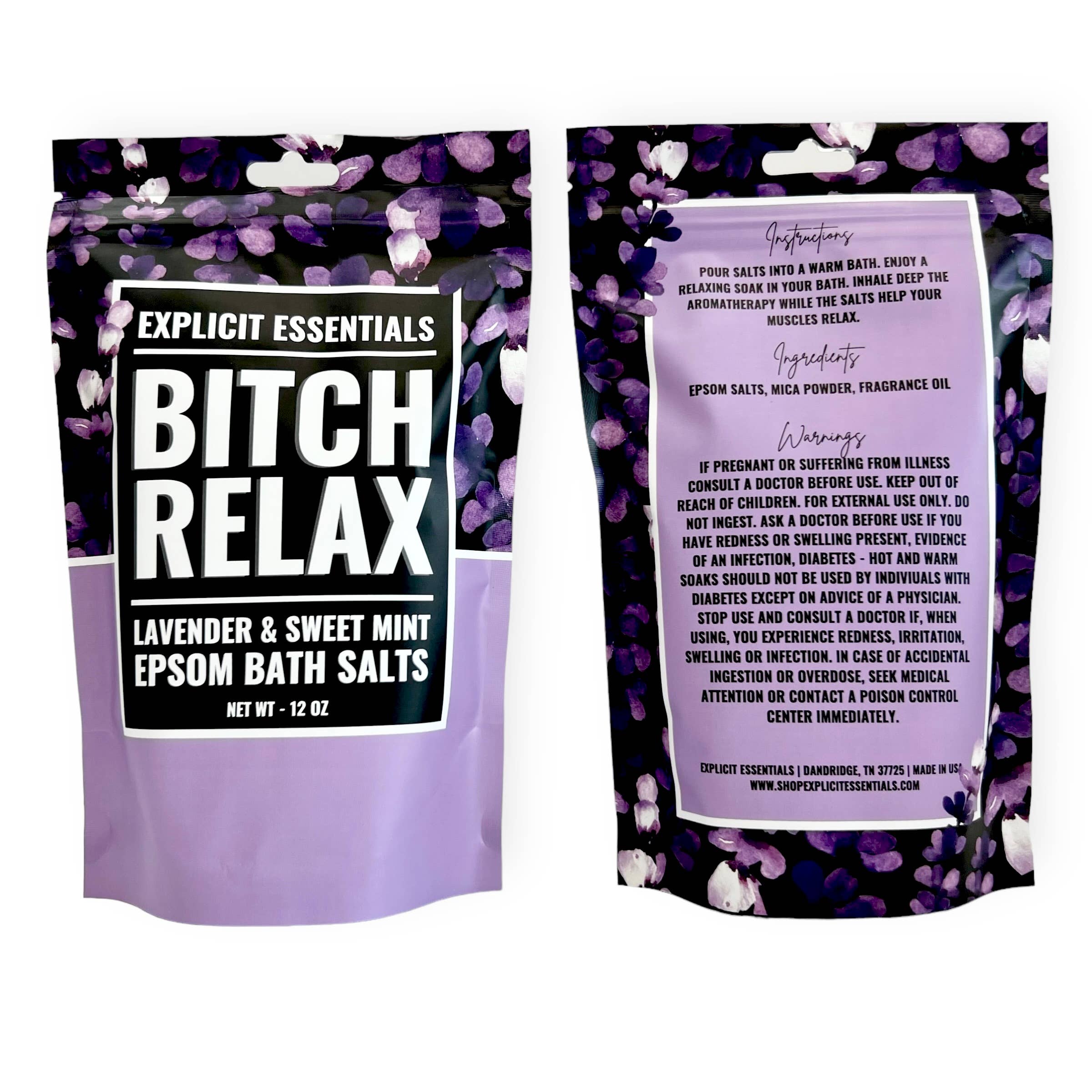 Explicit Essentials - Wholesale Bath Salts - Bitch Relax Bath Salts 12oz Bag7