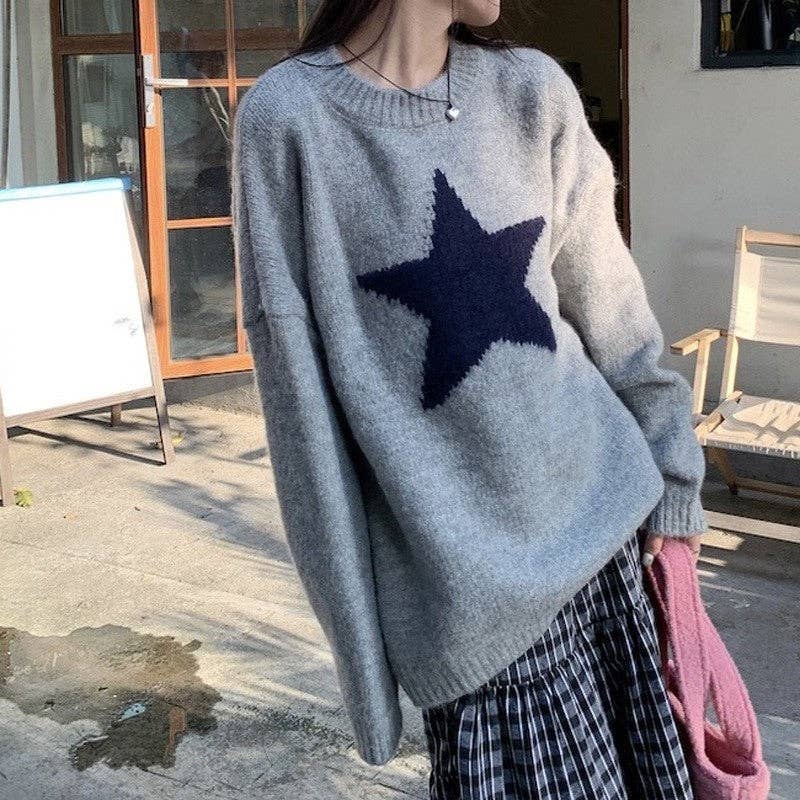 UZ Wholesale Store – Großhandel Strickpullover – Damen – Kuscheliger Pullover aus Kaschmirwolle mit bedrucktem Rundhalsausschnitt3