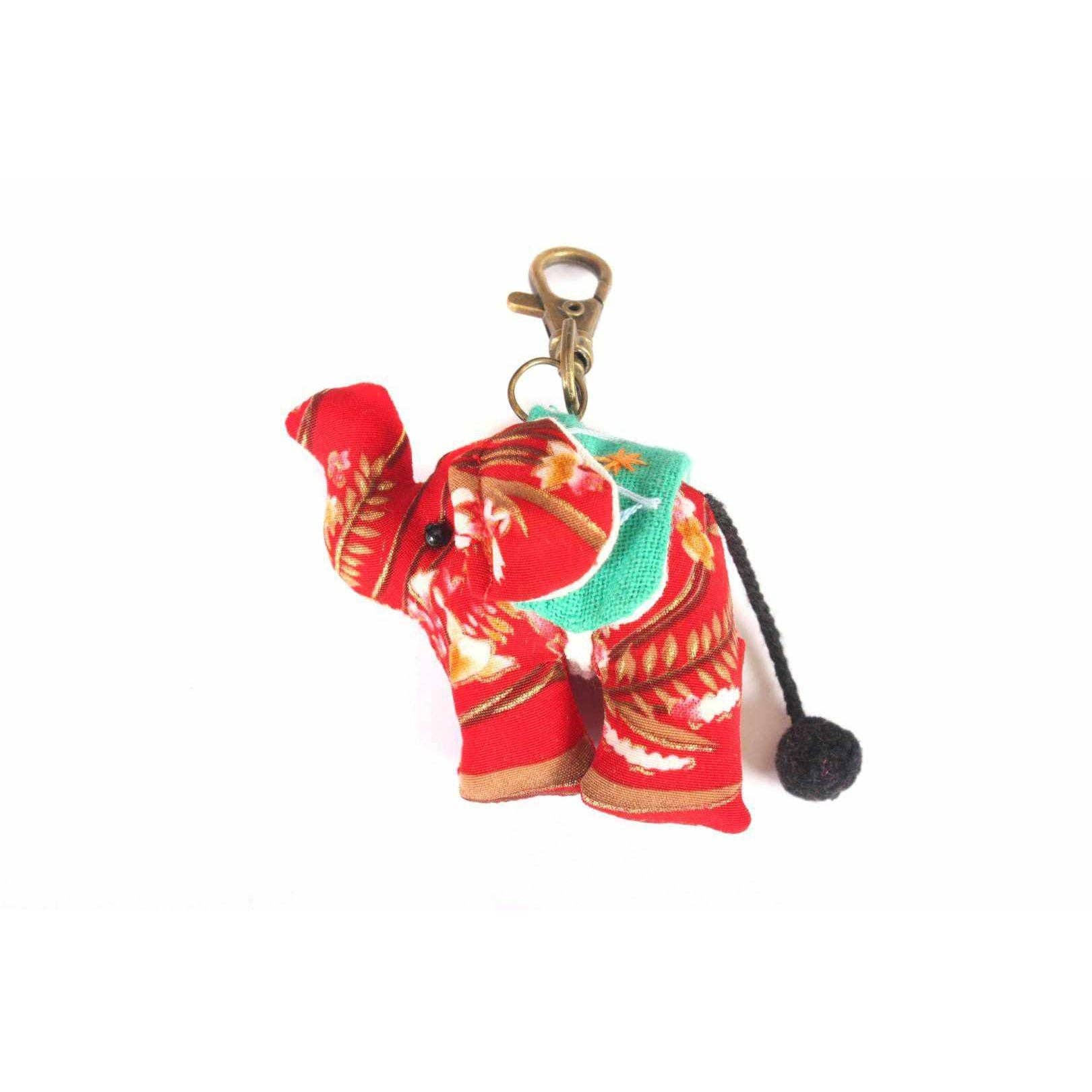 Lumily - Vente Porte-clés – femme - Porte-clés Éléphant | Fait main avec du tissu recyclé | Thaïlande4
