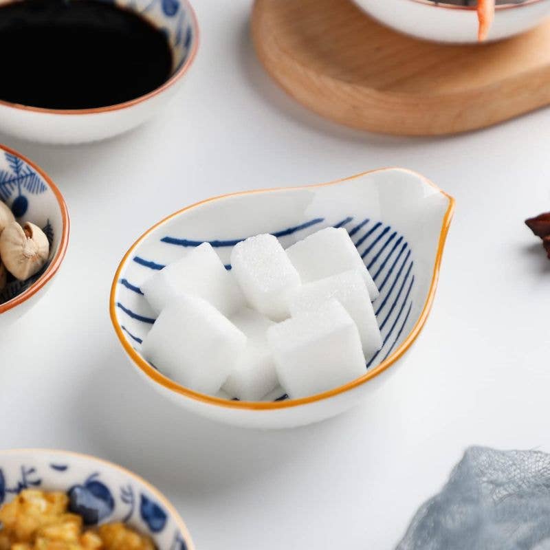 Kiyo Home - Wholesale Condiment/Dip Bowl - Coastal Dip Dishes 4-Piece Sets | Ceramic Soy Sauce Dish1