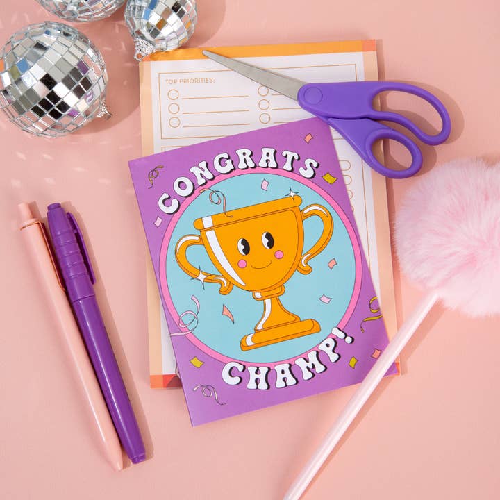Party Mountain Paper co. - Wholesale Congratulations Card - Congrats Champ! | Last Chance