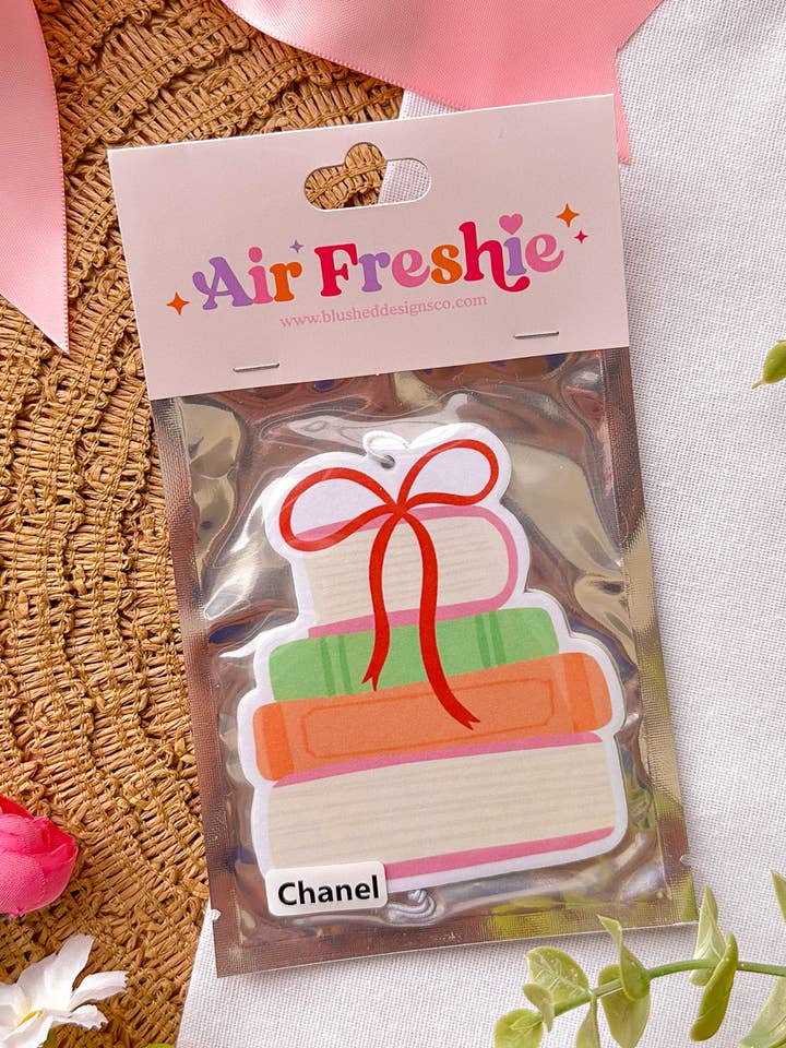 Book Stack Air Freshener (Chanel Scent) for wholesale by BlushedDesigns Co.