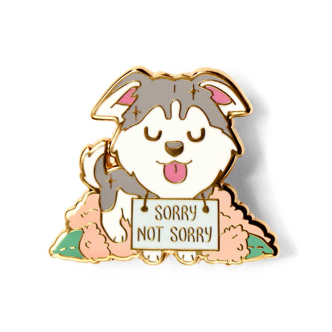Flair Fighter - Wholesale Lapel Pin/Button - "Sorry Not Sorry" Enamel Pin - With 2 Pin Backs