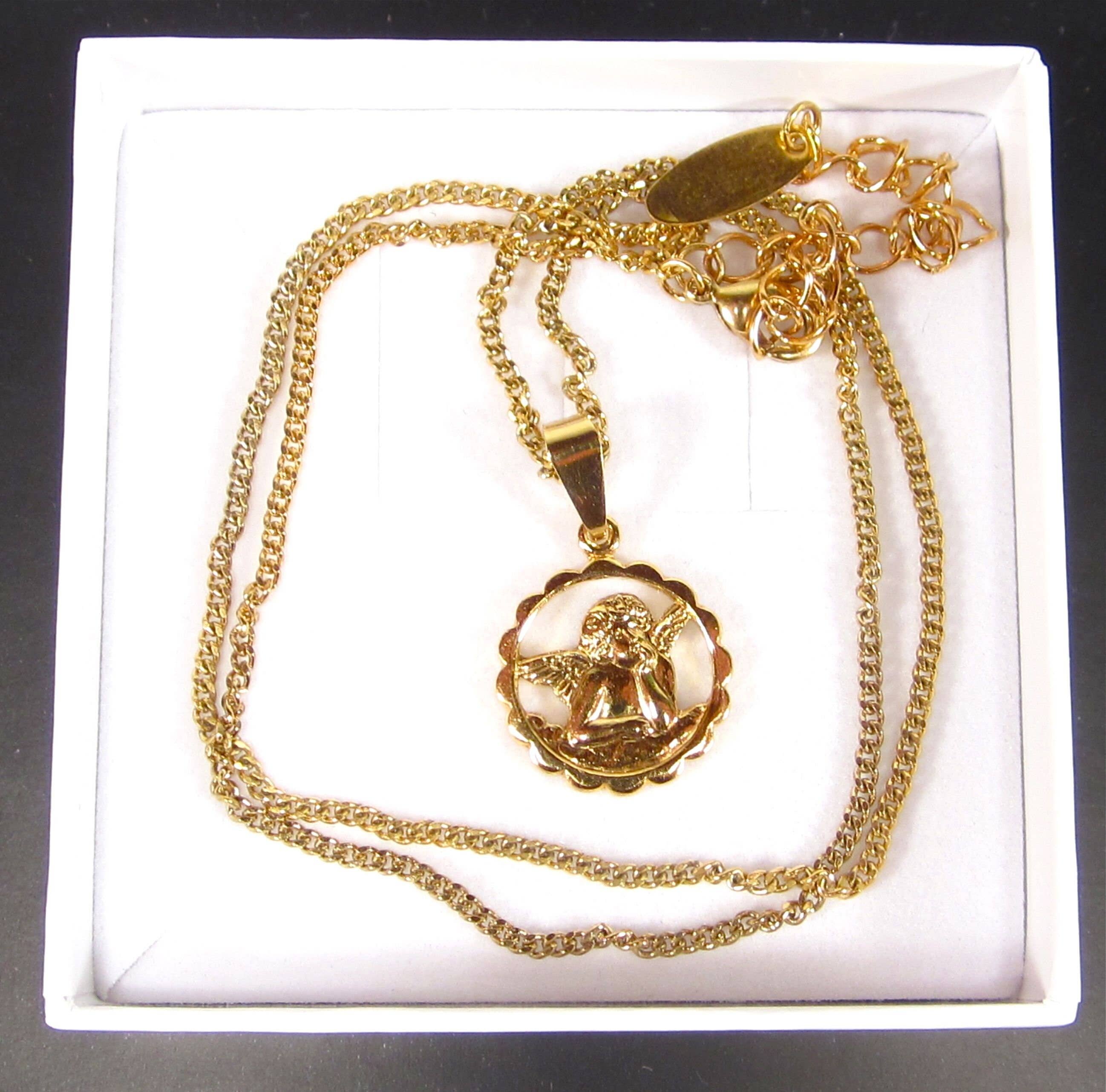 SoHo Schmuckmanufaktur - Wholesale Pendant/Charm Necklace - SoHo® Chain Cherub Angel Guardian Angel 18Kt Gold Plated4