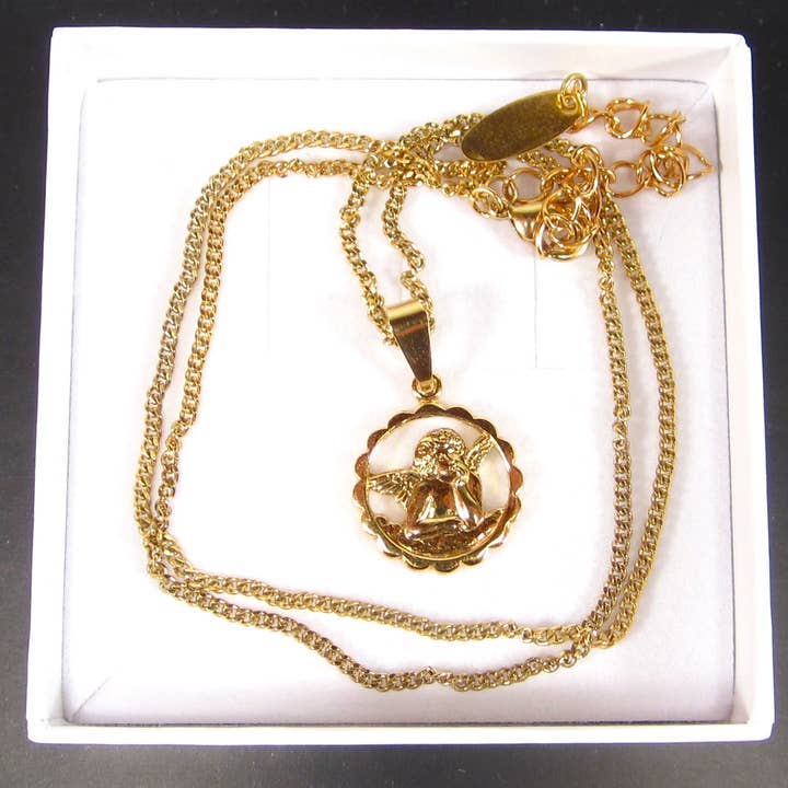 SoHo Schmuckmanufaktur - Wholesale Pendant/Charm Necklace - SoHo® Chain Cherub Angel Guardian Angel 18Kt Gold Plated4