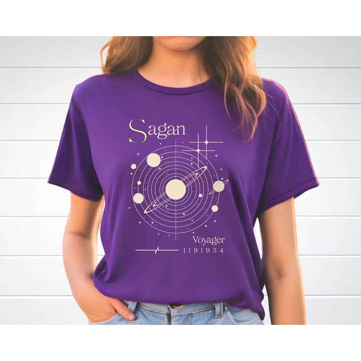Science & Snark - Wholesale Screen Printed T-Shirt - Women's - Carl Sagan Voyager Shirt