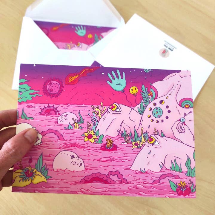 Psychedelic New Mum Card: Surreal Fertility Illustration #2 for wholesale by Zubieta Illustration