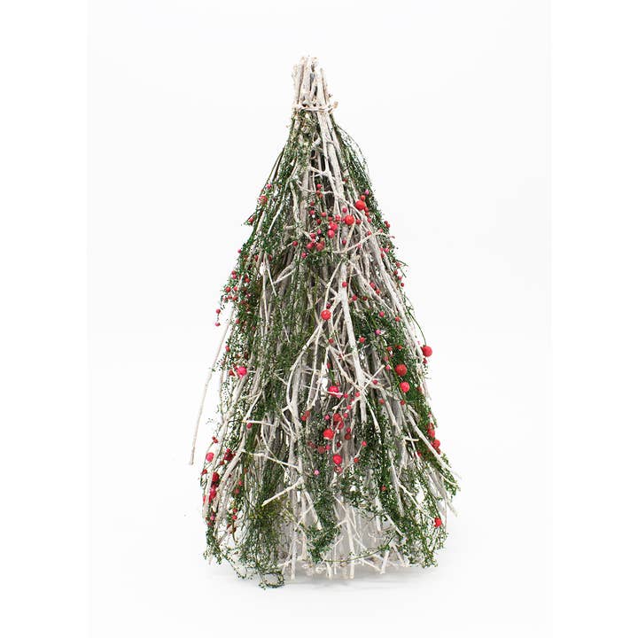 Fennco Styles – wholesale Konstgjord julgran – Röd bär naturlig kvistgren 16" julkon