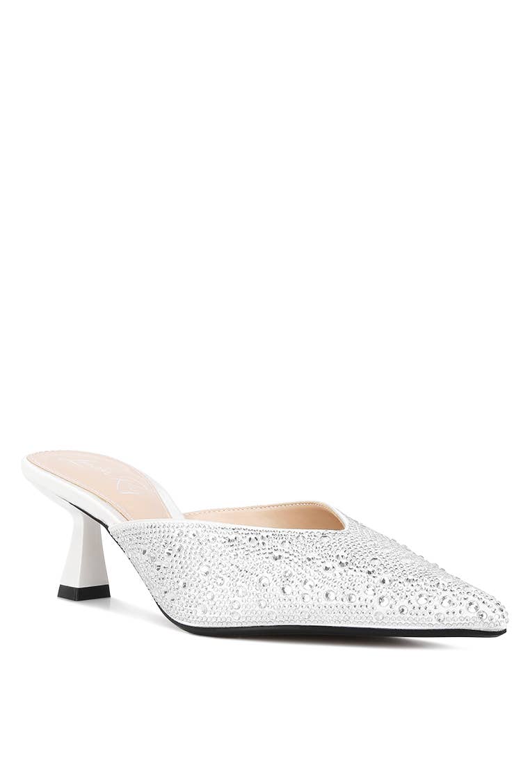 Rag Company - Vente Mules – femme - Mules en satin ornées de strass Aldora0
