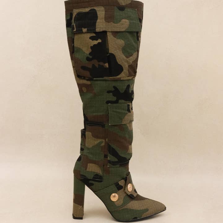 JAMISEN- Denim-Utility-Stiefel, Cargo-Taschen-Detail für den Großhandel von Lemonade Shoes