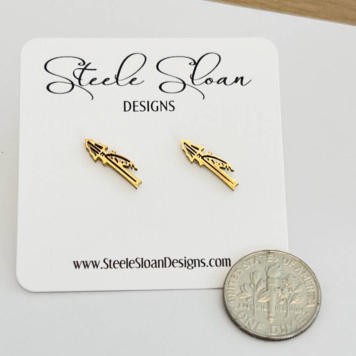 Steele Sloan Designs - Wholesale Stud/Post Earrings - FSU Fear the Spear Logo Earrings Florida State Gift