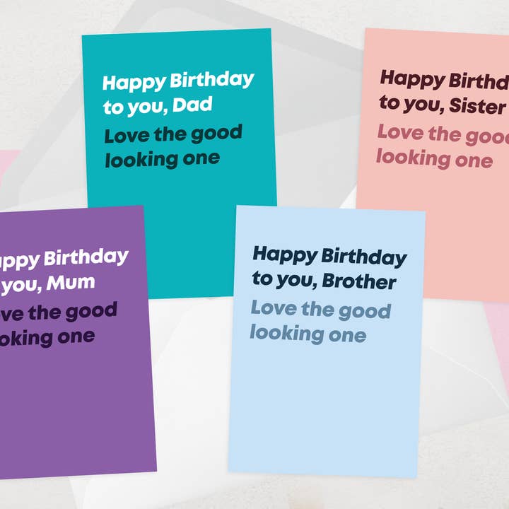 Funny Birthday Cards for Mum, Dad, Brother, Sister Card for wholesale by OCD Greeting Cards