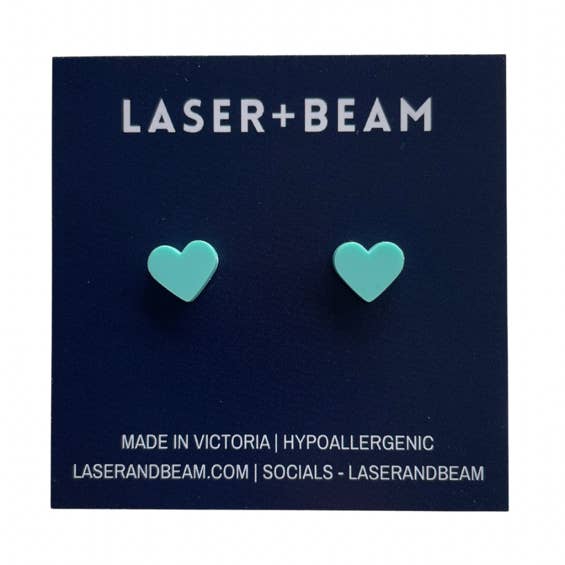 Heart Studs - Blue for wholesale by laserandbeam
