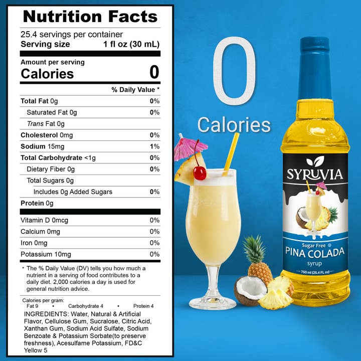 Syruvia - Wholesale Flavored Syrup - Sugar-Free Pina Colada Syrup2