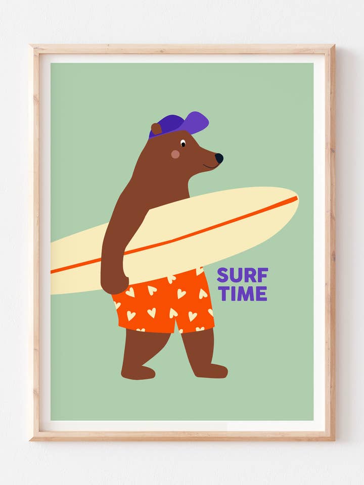 Plakat - Surfzeit (30 x 40 cm) für den Großhandel von Ma Petite Vie