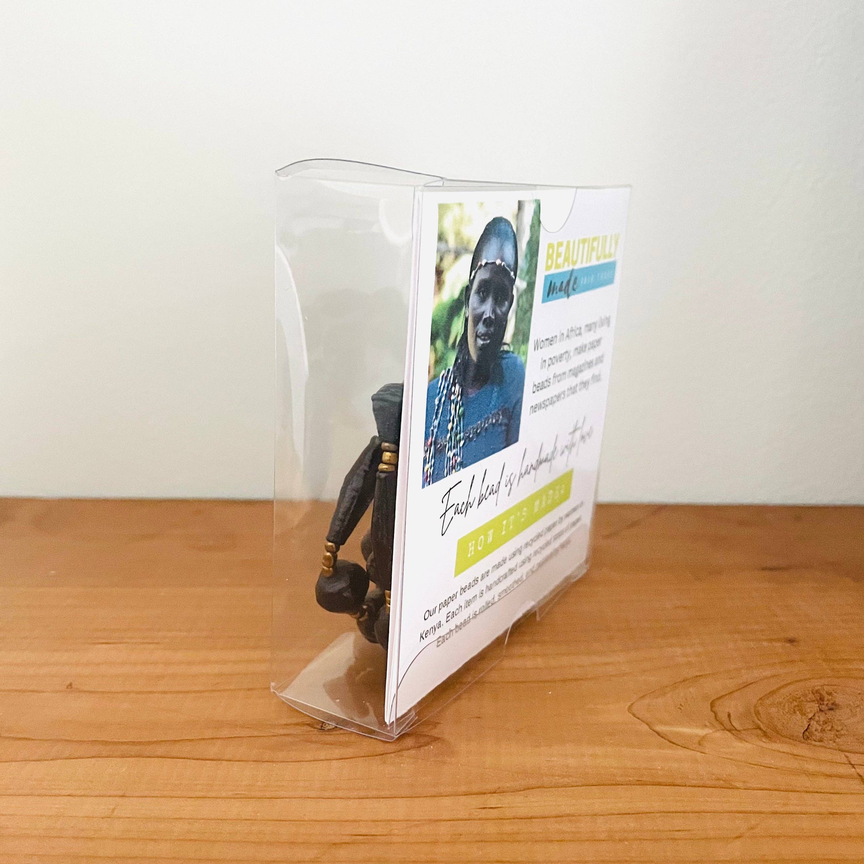 Beautifully Made Fair Trade - Wholesale Beaded/Pearl Necklace - Kenya | Paper Bead Necklace | Black1