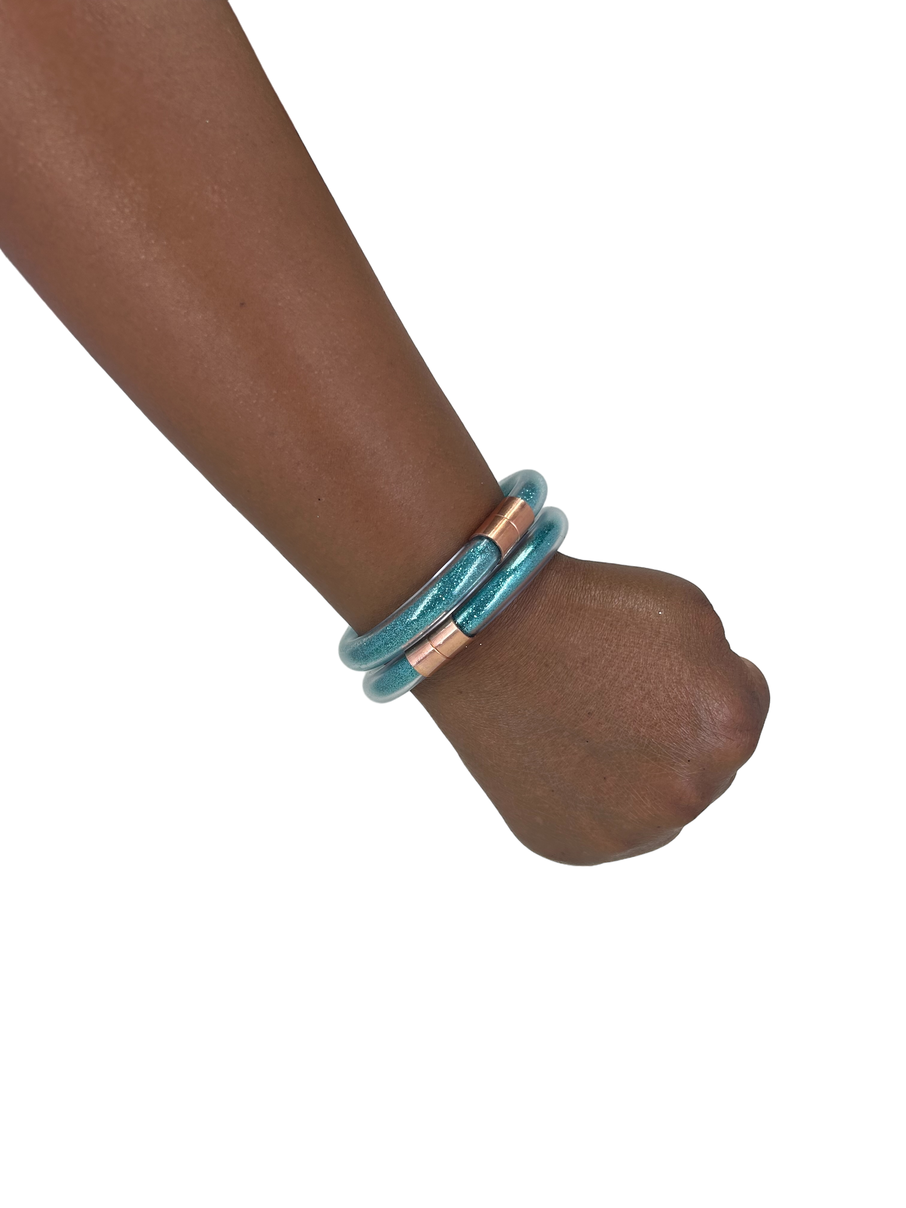 CutieDrop - Wholesale Bangle Bracelet - Shimmering Demi Inclusion Bangle Teal4