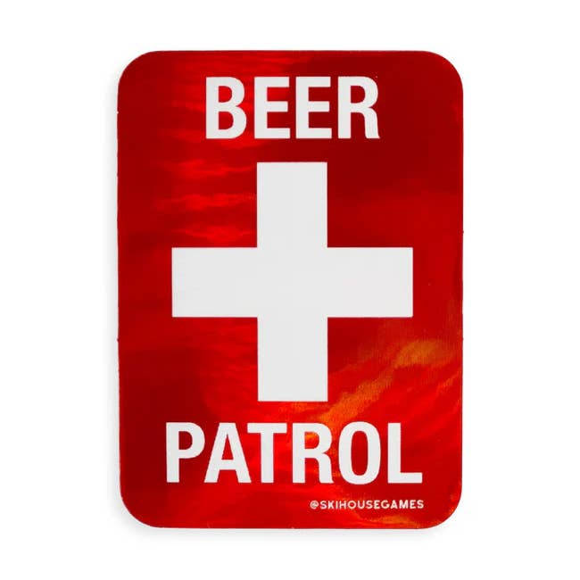 Beer Patrol Horizontal Sticker for wholesale by Shore House Games