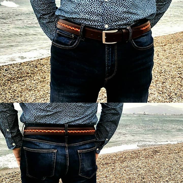 HÖGKVALITATIVT LÄDERBÄLTE FLÄTAT I 3,5 CM för wholesale av Creaciones Corpas