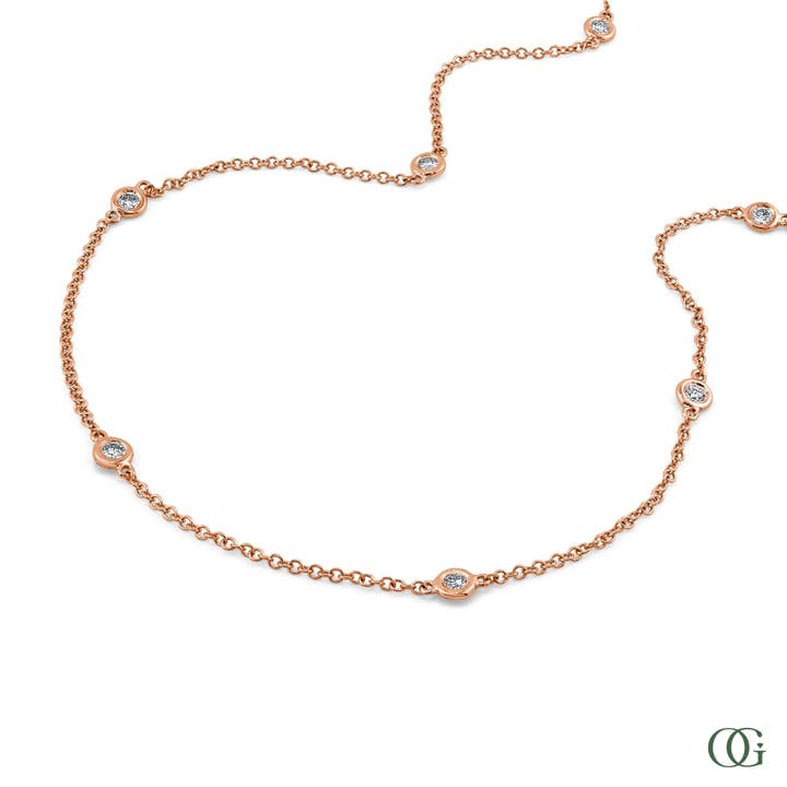 Orchid Gems Fine Jewelry - Wholesale Pendant/Charm Necklace - Diamonds by the Yard Necklace 9 Stones4