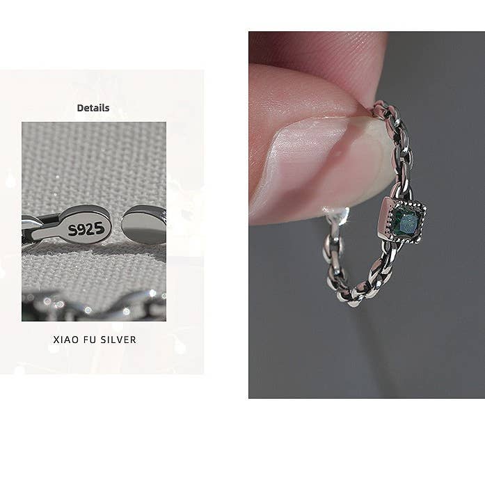 Gemscape UK – wholesale Single stone/solitaire ring – Simple Silver Ring with stone centre - Chic Jewelry2