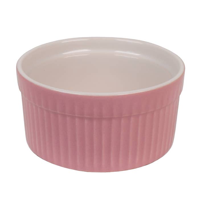 Pastel pink ramekin with stripes 9 cm Isabelle Rose for wholesale by Isabelle Rose