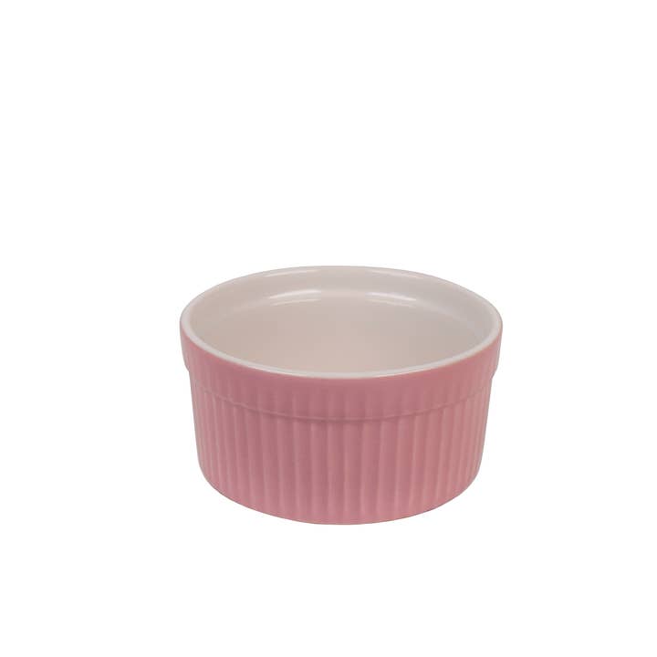 Pastel pink ramekin with stripes 9 cm Isabelle Rose for wholesale by Isabelle Rose