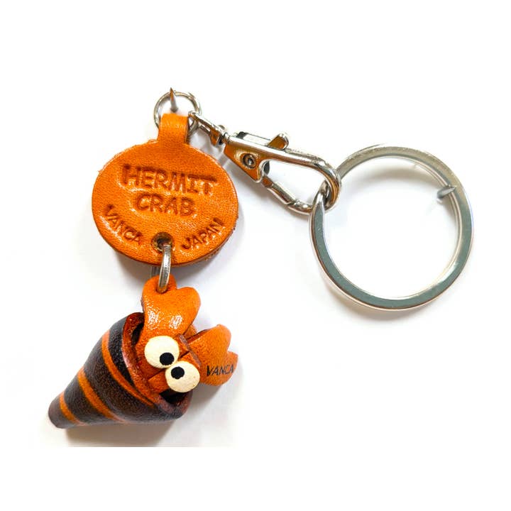 Porte-clés fait main en cuir de bernard-l'ermite, breloque pour sac pour la vente par VANCA CRAFT