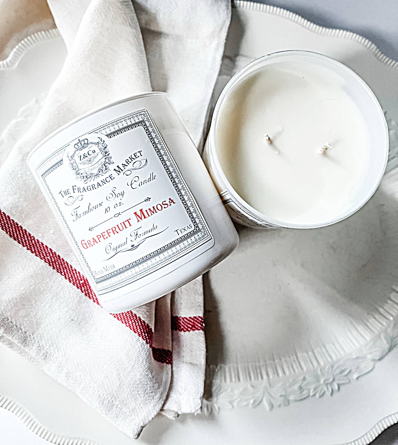 Z&Co. - Wholesale Jar/Filled Candle - The Farmhouse Candle Grapefruit Mimosa3