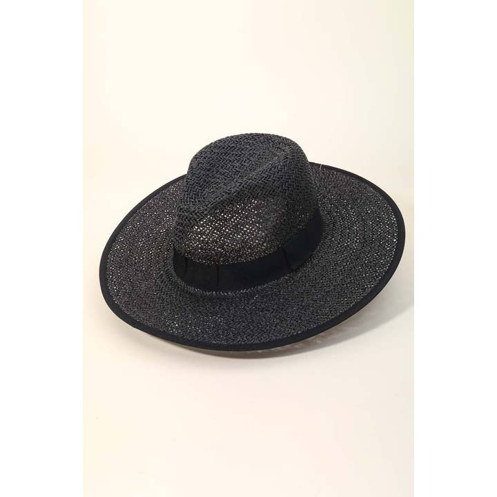 Anarchy Street - Wholesale Straw Hat - Women's - Straw Braided Ribbon Band Fedora Hat5
