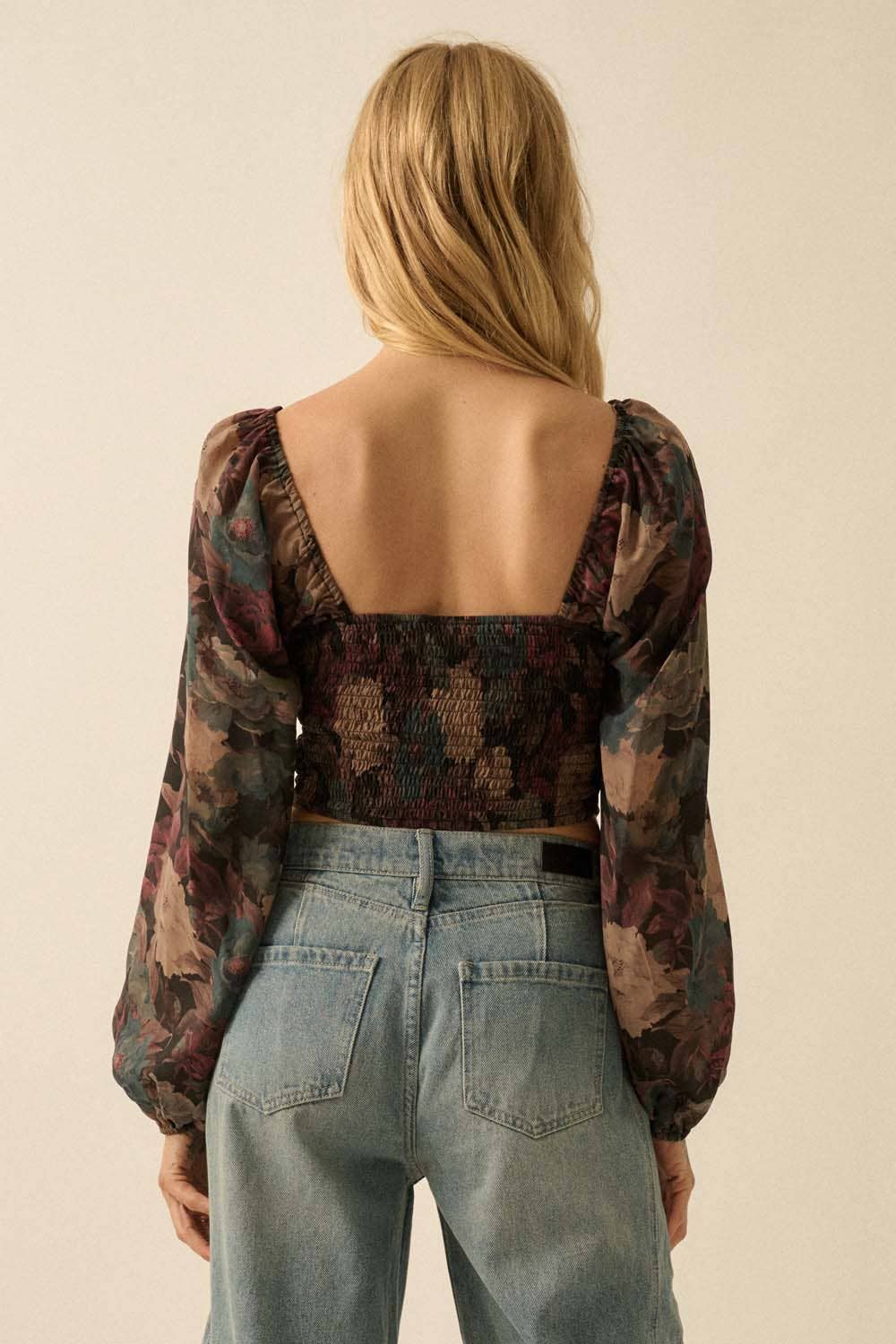 Promesa USA - Wholesale Blouse - Women's - Floral-Print Smocked Sweetheart Corset Peasant Top11