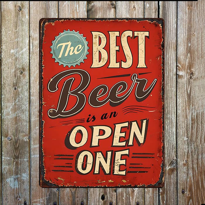 The British Metal Signs Company – wholesale Sign – Best Beer Open One | Father's Day | Metal Sign Plaque0
