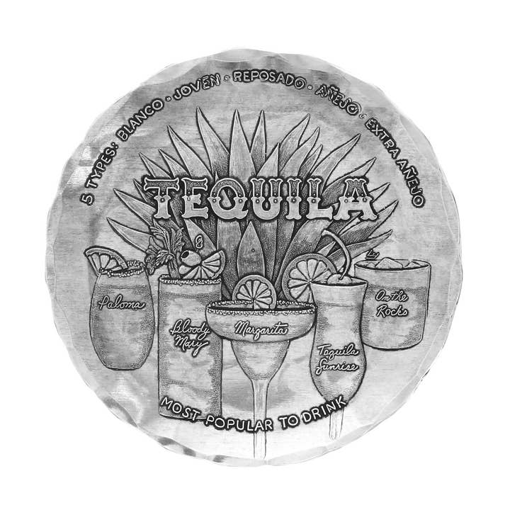 Anatomy of Tequila Coaster for wholesale by Wendell August