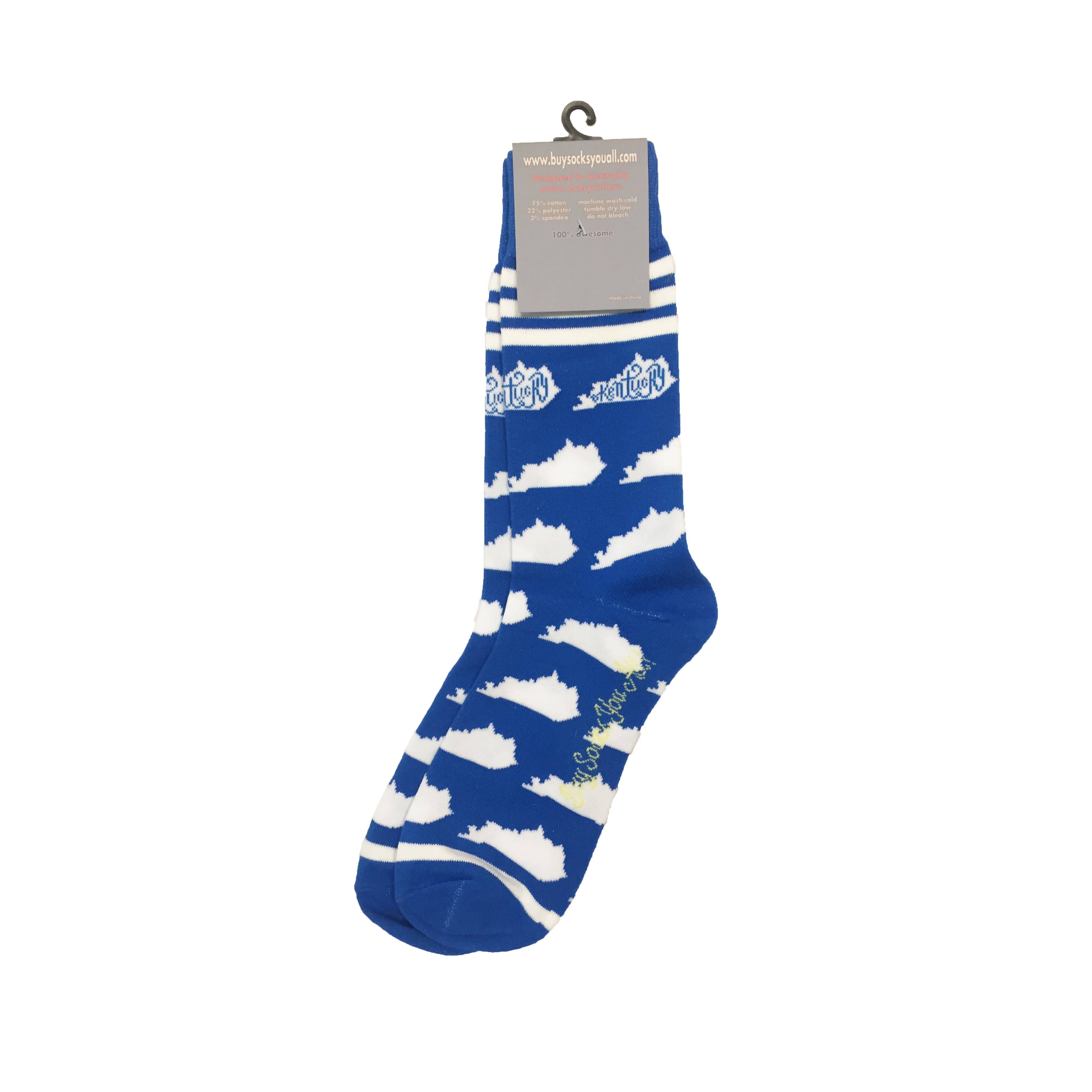 Buy Socks You All - Wholesale Socks - Men's - Kentucky Shapes in Blue and White - Men's Socks6
