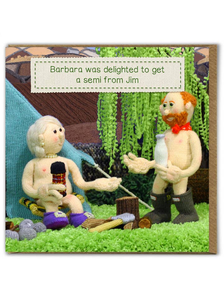 Funny Birthday Card - Semi From Jim by Nudinits for wholesale by Brainbox Candy