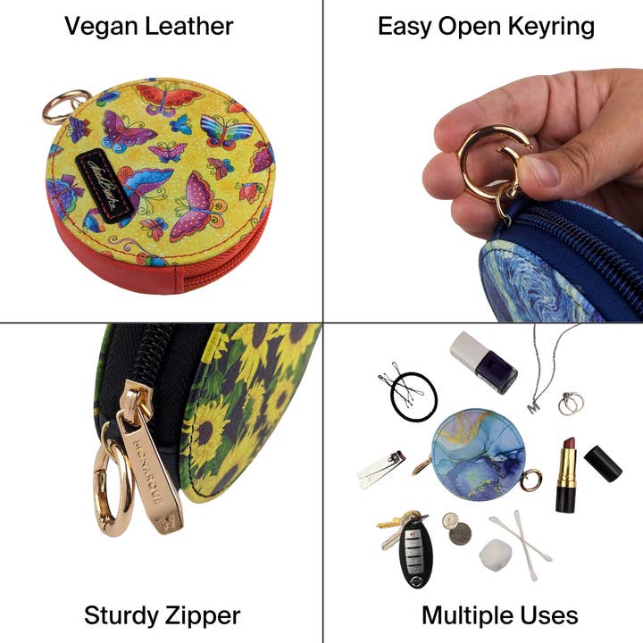 Monarque - Wholesale Pouch - Women's - Laurel Burch Dogs & Doggies Round Zipper Case4