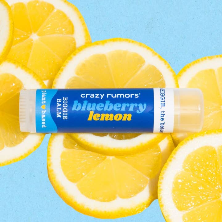 All Natural, Vegan BIGGIE Blueberry Lemon Lip Balm for wholesale by Crazy Rumors