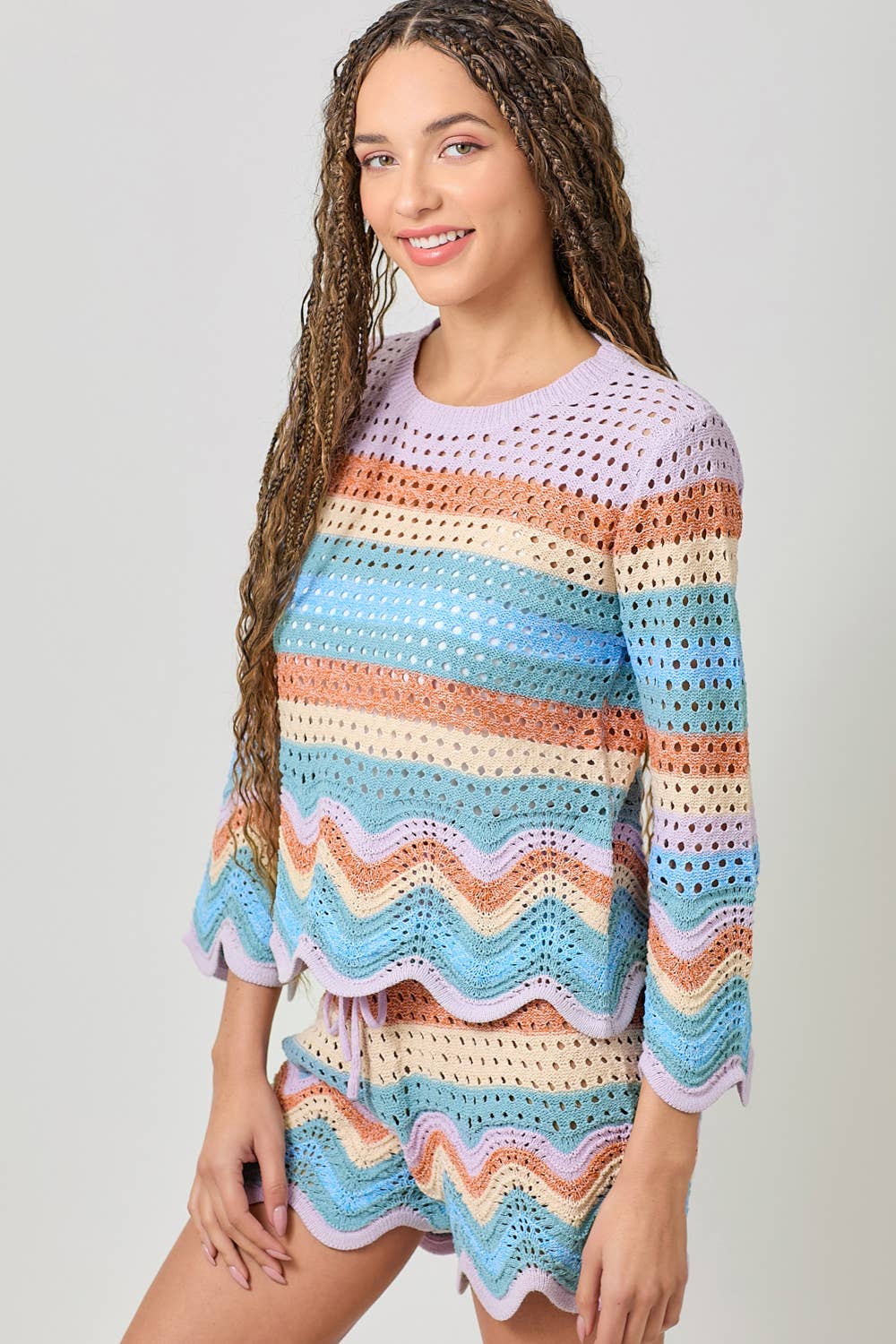 Mystree - Wholesale Pullover-trui - Dames - 61007 Open Stitch High Low Trui16