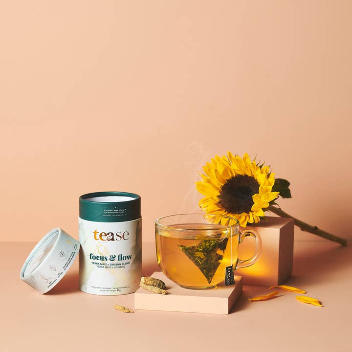 Tease | Wellness Tea Blends + Accessories - Wholesale Health/Detox Tea - Focus & Flow Adaptogen Ginseng + Ginkgo Superfood Tea Blend