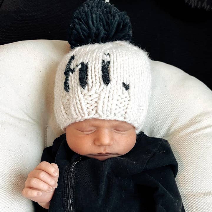 Huggalugs - Wholesale Beanie - Kids - hi. Black Hand Knit Beanie Hat Baby & Kids
