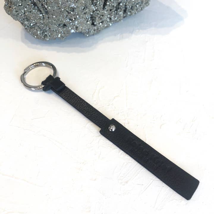 Reine Krief Signature Key Chain Black/N for wholesale by BijouRocks by Reine Krief