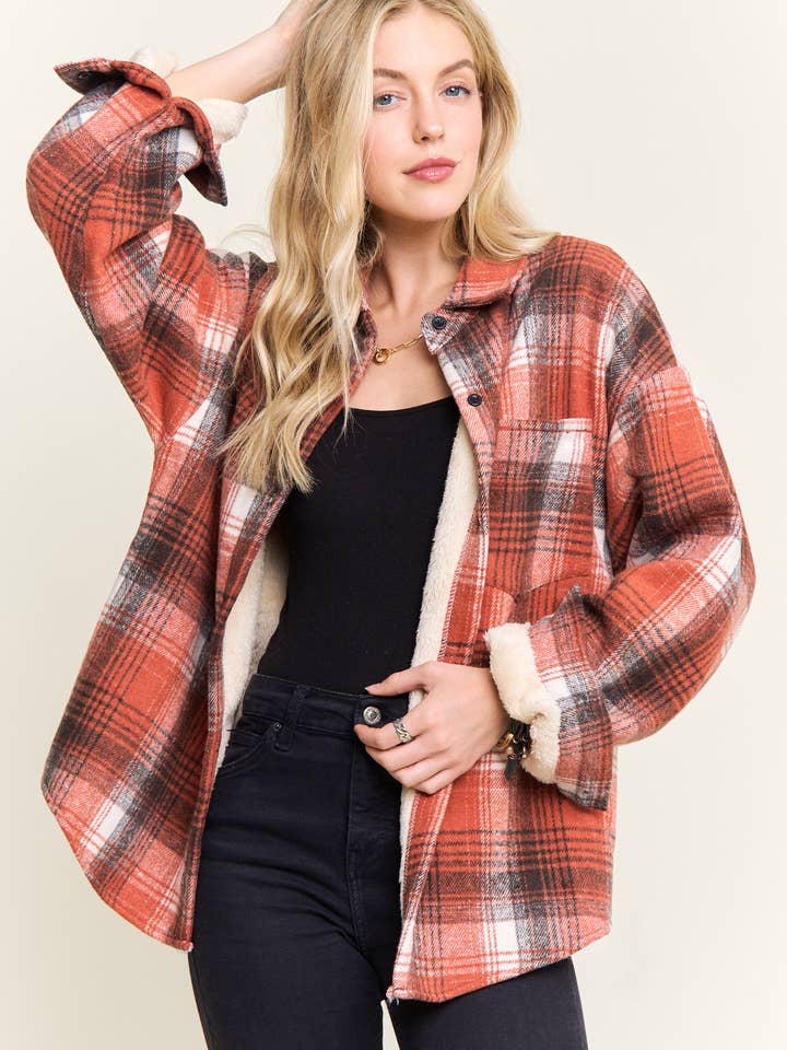 CEJ4140-TERNET SHERPA-FORET KNAPNED SKJORTEJAKKE for engroshandel hos ADORA LA