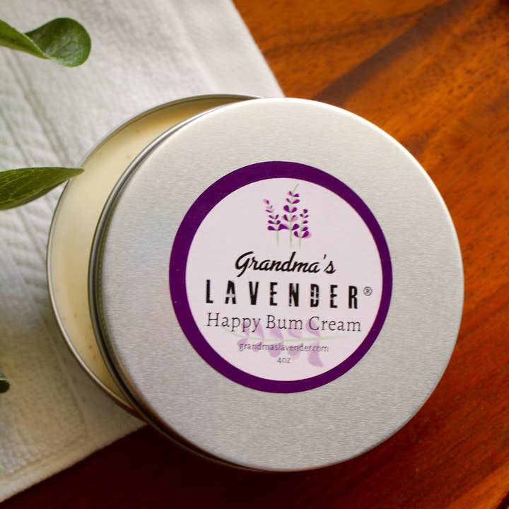 Crema Happy Bum 2oz per la vendita all'ingrosso da parte di Grandma's Lavender