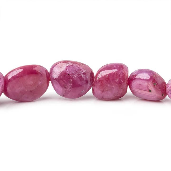 4-9.5mm Ruby Plain Nugget Beads 16 inch 60 pieces for wholesale by Beads of Cambay