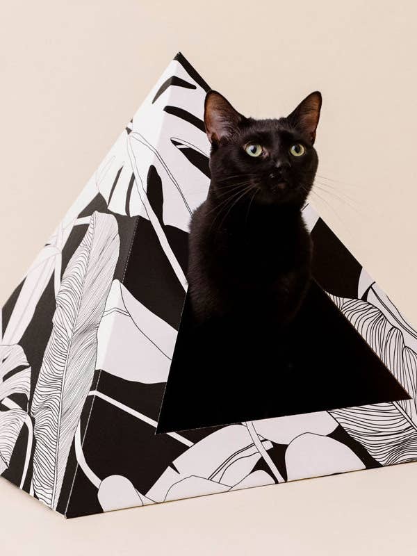'Dark Paradise' Cardboard Cat Pyramid for wholesale by Kitty Kardboard