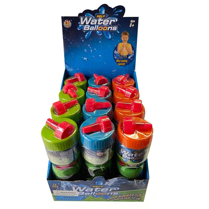 K & S WHOLESALE INC - Wholesale Retailer Display - Kids & Baby - Self Water Balloon Outdoor Fun 12CT Counter Display