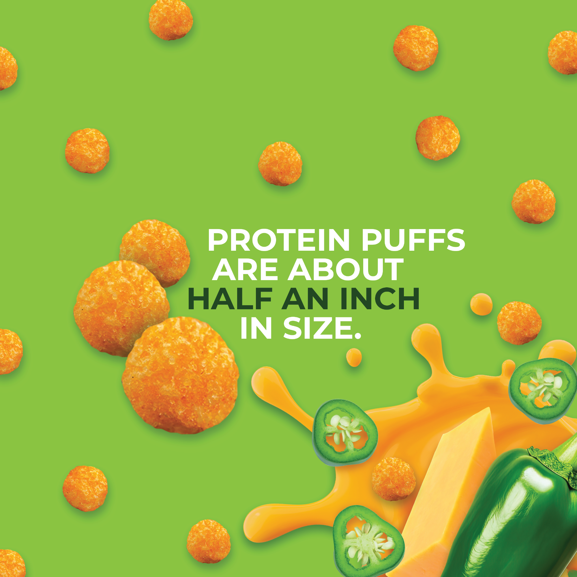 Twin Peaks Ingredients - Wholesale Puffed Snack - Protein Puffs - Jalapeño Cheddar  2.1 oz (60g)8