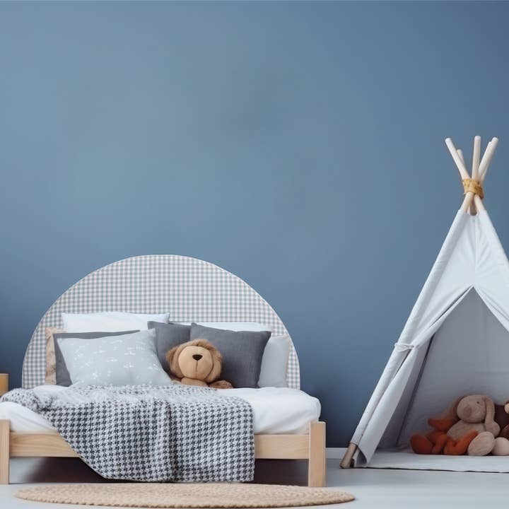 Really Nice Things - Wholesale Headboard - Children's turquoise gingham upholstered headboard2